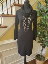 Nina Leonard Black Dress with Bell Sleeves Size Small - £21.58 GBP