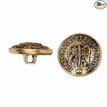 C&amp;C Metal Products ~ Bag of 36 Metal Buttons ~ 5031 Heraldic ~ Antique Gold - £17.78 GBP