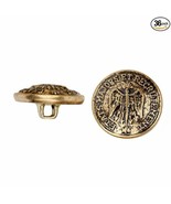 C&amp;C Metal Products ~ Bag of 36 Metal Buttons ~ 5031 Heraldic ~ Antique Gold - $30.69 CAD