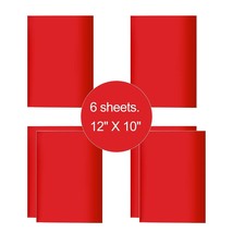 6 Sheets 12&quot;x10&quot; Red HTV Paper Iron On Heat Transfer Vinyl for T-Shirts Cricut - £7.74 GBP