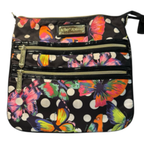 Betsey Johnson Brasil Collection Butterfly Bag Purse Gold Zippers Multi ... - $52.25