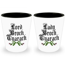 Outlander Gift Set of 2 Jamie Shot Glass Lord Broch Tuarach Lady Scotland 1.5 oz - £22.68 GBP