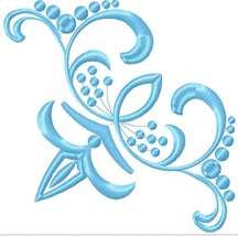 Curl Pattern Scroll Corner Machine Embroidery Design - $3.75