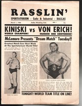 Rasslin&#39;-Dallas Wrestling Club-Event Program 3/1/1965-Sportatorium Dallas TX-... - £45.66 GBP