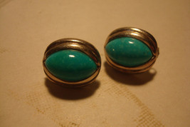 Vintage Sterling Silver 925 Turquoise Post Earrings thailand - $27.99