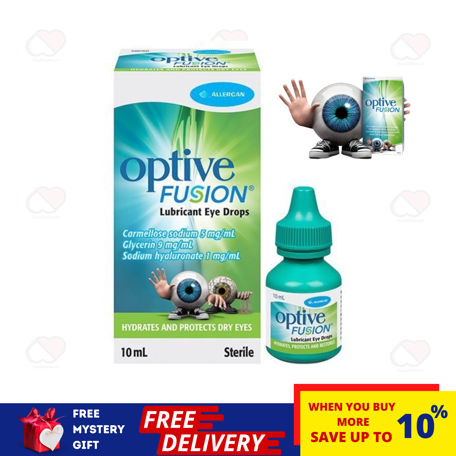 Optive fusion Lubricant Eye Drops 10ml helps maintains hydration on eyes - $27.32