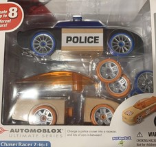 Automoblox Chaser Racer 2-in-1 Police Cruiser Racecar Solid Wood  Ultima... - $14.73