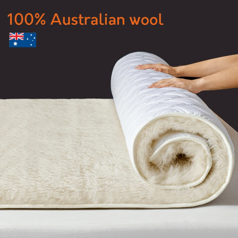 100% Wool mattress luxury mattress pad quilted Winter padded mattress, household - £114.93 GBP+