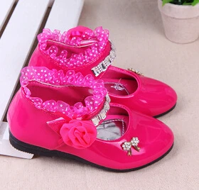 2024 New Flower Girls Shoes Spring Autumn   PU Leather Shoes Cute Rhinestone For - £102.45 GBP