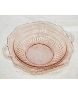 Vintage Hocking Glass Mayfair &quot;Open Rose&quot; Pink Depression Handled Fruit ... - $39.99