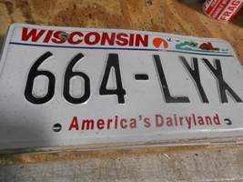 Collectible License Plate Tag......WISCONSIN  664 LYX America&#39;s Dairyland - £22.25 GBP