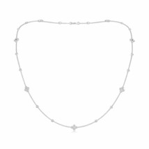 ANGARA 1.25 Ct Round Natural Diamond Long Station Necklace in 14K Gold - £1,857.46 GBP