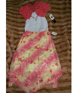 MY MICHELLE girls Pink White Floral 2pc top skirt set SZ L - $53.50 CAD