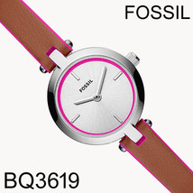 NIB Fossil Kerrigan Mini Three-Hand Brown Leather Watch BQ3619 $109 Retail - £36.08 GBP