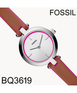 NIB Fossil Kerrigan Mini Three-Hand Brown Leather Watch BQ3619 $109 Retail - £35.72 GBP