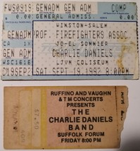The Charlie Daniels Band 1992 Ticket Stubs Vintage Suffolk Forum &amp; Winston Salem - £7.79 GBP