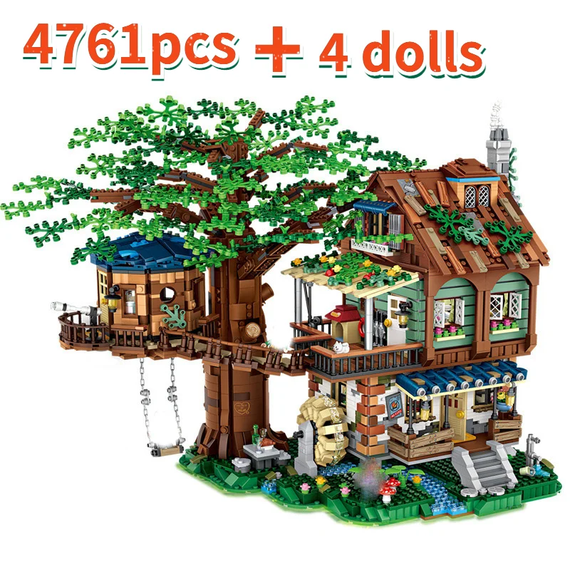 LOZ 1033 Architecture Forest Tree House Cabin Waterwheel Swing River Lea... - £190.17 GBP