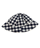 Janie and Jack sun hat blue gingham cotton Size 18-24 months New - $24.36 CAD