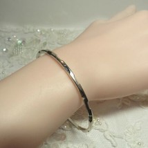 VTG Solid Sterling Silver Bangle Bracelet Jewelry No Stones Modernist 11... - $36.61