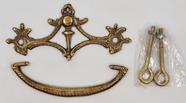 Antique Victorian Drop Pull Furniture Handle Ornate Solid Brass 3&quot; Hole Center - £7.96 GBP
