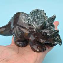 8&quot; Natural Large Size Indian Agate Triceratops Gemstone Dinosaur Carving... - €112,92 EUR