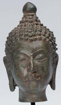 Ancien Thai Style Chiang Saen Montage Bronze Bouddha Tête - - $215.12