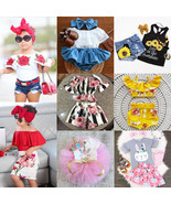Canis Newborn Kid Baby Girls Floral Off Shoulder Tops Shorts Tutu Outfit... - $5.47 CAD