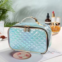 FUDEAM Leather Argyle Portable Women Cosmetic Bag Multifunction Waterproof Trave - £14.82 GBP
