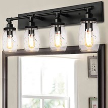 Bathroom Vanity Light Fixtures, Industrial Black Vintage Wall Sconces With Glass - £136.03 GBP