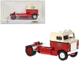 1950 Kenworth Bullnose Truck Tractor Red and Beige &quot;Mackie the Mover&quot; 1/87 (HO) - £34.80 GBP