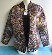 Reversible Quilted Satin Asian Inspired Oriental Jacket Womens Medium - £14.93 GBP