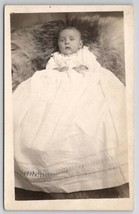 RPPC Adorable Baby Antique Fur Blanket Photo Portrait Postcard H23 - $6.95