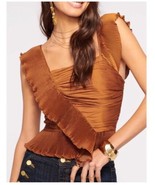 XS Ramy Brook Kathy Ruffle Peplum Top in Copper BNWTS $325.00 - $1,903.76 MXN