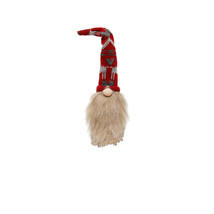 Gnome in Reindeer Knit Hat Fuzzy Beard Wine Bottle Topper 13.5&quot; L - £17.40 GBP