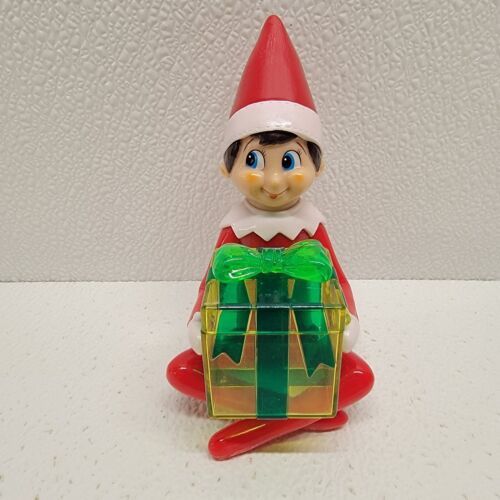 Elf On The Shelf Plastic With Present Candy Surprise Trinket Box Christmas - £12.41 GBP