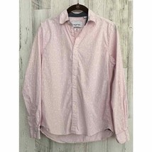 Paper Denim &amp; Cloth Shirt Men’s Size Small Slim Pink White Print Navy Dot - £10.82 GBP