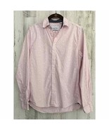 Paper Denim &amp; Cloth Shirt Men’s Size Small Slim Pink White Print Navy Dot - £10.80 GBP