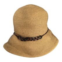 San Diego Hat Company Women’s Straw Cloche Hat Brown Chain Trim One Size - $17.10