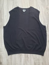 HB Harbor Bay Black Sweater Vest Size 5XL V-neck Pullover 100% Cotton - $19.79