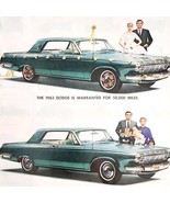 1963 Chrysler Dodge 50000 Miles 5 Year Warranty Advertisement Automobili... - $41.36 CAD