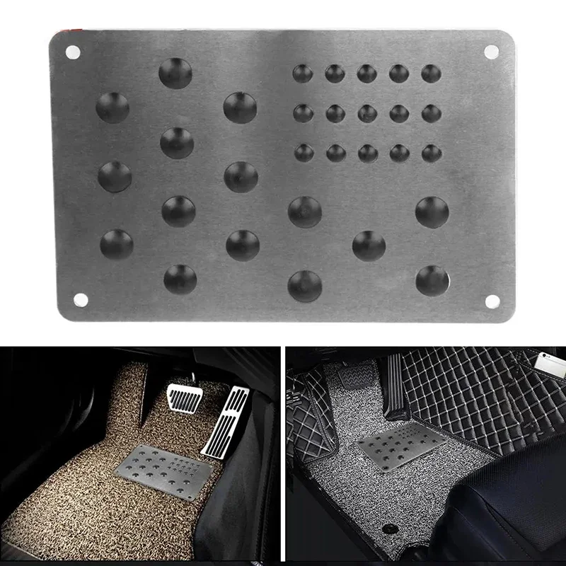 Ar floor mat carpet thick aluminiun heel plate pedal 22x15cm auto styling sticker cover thumb200