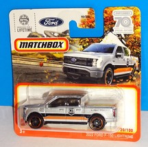 Matchbox 2023 MBX Highway #20 2022 Ford F-150 Lightning 70th Silver Short Card - £3.09 GBP