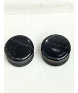 3/4” (18mm) Stone Ear Plugs / Tunnels Pair – Black Quartz w/ Blue-Green ... - $22.99
