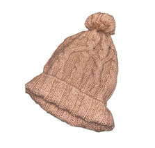 Universal Thread Pink Cable Knit Pom Pom Fleece Lined Beanie Hat One Size Cozy - £10.97 GBP