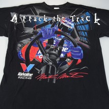 Vintage Mark Martin Attack The Track AOP T-Shirt Sz 2XL 1998 Nascar Double Sided - $66.45