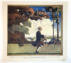 Vintage Art Print George W. Hood 1909 Textbooks Design of Book Cover 1909 Repro - £27.87 GBP