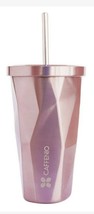 Caffenio ROSE GOLD TERMO Pink Tumbler Stainless Steel Cup Straw Mexico 1... - $79.00