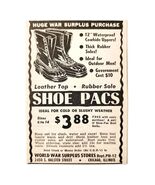 1947 World War Surplus Shoe Pacs Boots Advertisement Vintage WW2 Militar... - €17,04 EUR