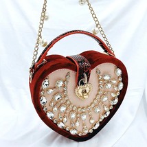   Evening Bag For Women 2023  Designer Heart Fashion Party Clutch Lady Corduroy  - £155.17 GBP