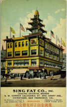 Early 1900&#39;s Sing Fat Co. Leading Oriental Bazaar Chinatown Los Angeles Postcard - £14.64 GBP